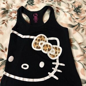 Hello Kitty Black Tank Top with Leopard Bow